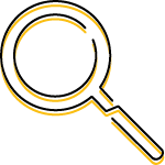 magnifying glass yellow